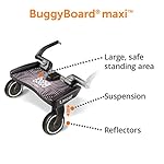 Lascal BuggyBoard Maxi, Kinderbuggy Trittbrett mit großer Stehfläche, Kinderwagen Zubehör für Kinder von 2-6 Jahren (22 kg), kompatibel mit fast jedem Buggy und Kinderwagen, schwarz