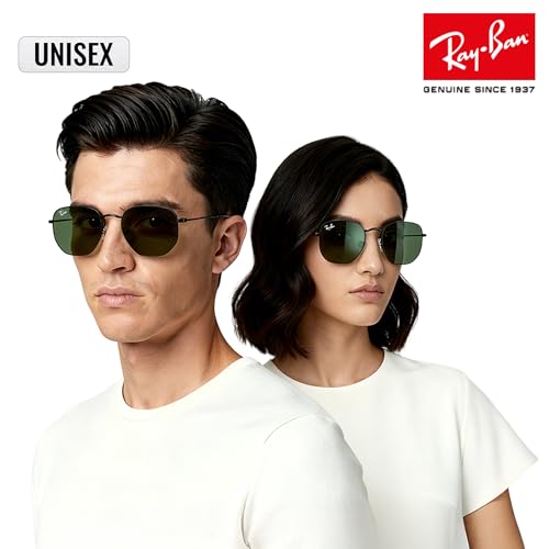 Image of Ray-Ban RB3548N HEXAGONAL FLAT LENSES Square-Round Shape Sunglasses for Men & Women with Official Eyewear Kit