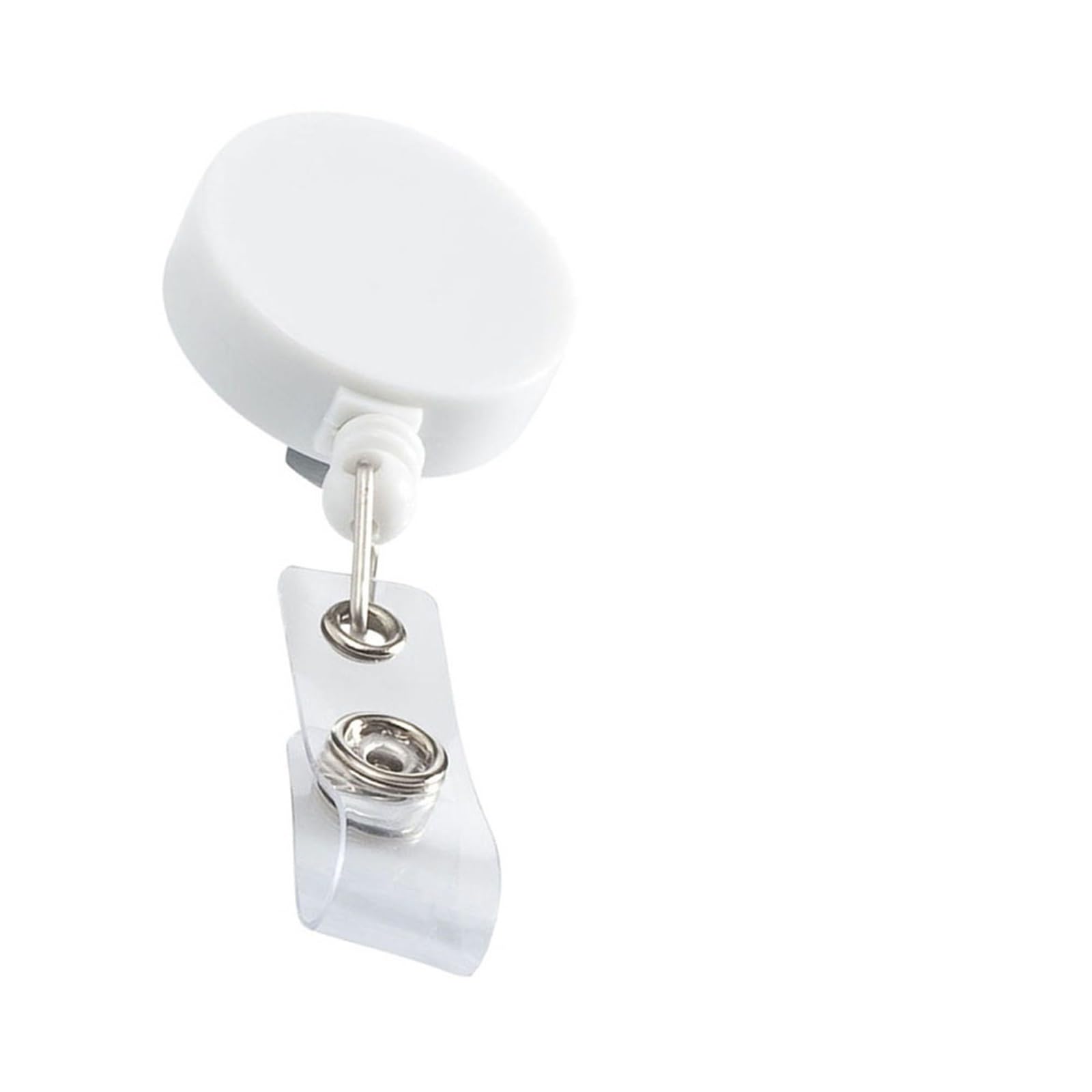 50 soportes para tarjetas de identificación, clip trasero para cinturón, cable de nailon, retráctil, hospital, enfermera, oficina, feria, color blanco y negro, para estudiantes, tarjetas bancarias (50