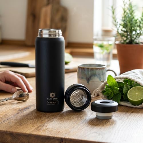 Image of CLAY CRAFT VACBOTT Legend Apex Double Wall|18 Hours Hot and 24 Hours Cold Vacuum Insulated Flask 550ml, 1Pcs, Steel Bottles for Travelling|BPA-Free|Leak Proof|BIS Certified|1Year Limited Warranty