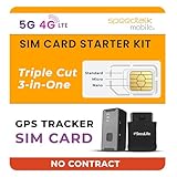 SpeedTalk Mobile GPS Tracker SIM Card Starter Kit | 3 in 1 Universal Simcard: Standard, Micro, Nano for Kids Senior Pet Car Fitness Activity 5G 4G LTE Tracking Devices | No Contract