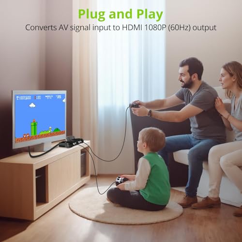 Image of LiNKFOR N64 to HDMI Converter, CVBS Adapter for N64 NGC SNES, PAL /NTSC | Comes with 16:9 /4:3 screen switch, mini compact design, transmits audio & video stably, plug and play without drivers