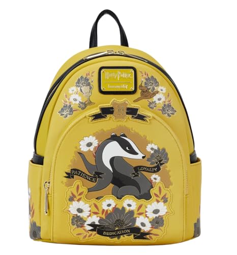 Loungefly Harry Potter Hufflepuff House Floral Tattoo Mini Backpack