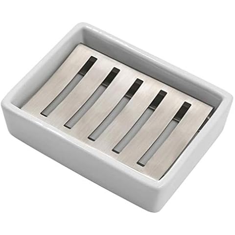 Jabonera de cerámica de acero inoxidable para baño Cover