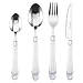 Renberg Cubertería 24 Piezas Roc Ivory, Acero Inoxidable, Blanco