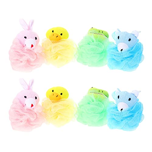 minkissy 8個子供用カートゥーン動物バスボール メッシュ製 バス用ボディ洗