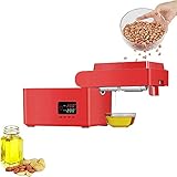 SWENEEN Prensa de aceite automática de cocina, con pantalla LCD, prensa de aceite doméstica, temperatura ajustable: 50-252 °C, para prensar cacahuete, rojo