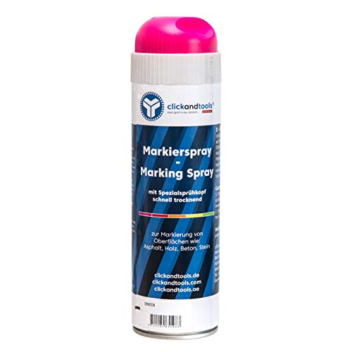 clickandtools Markierungsspray leuchtend pink Spezialsprühkopf schnell trocknend