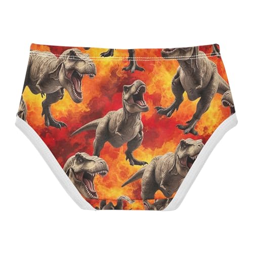 Roaring Dinosaurs Orange Girls Underwear, Toddler Panties, Girls Underwear Cotton, 2–8 Years2