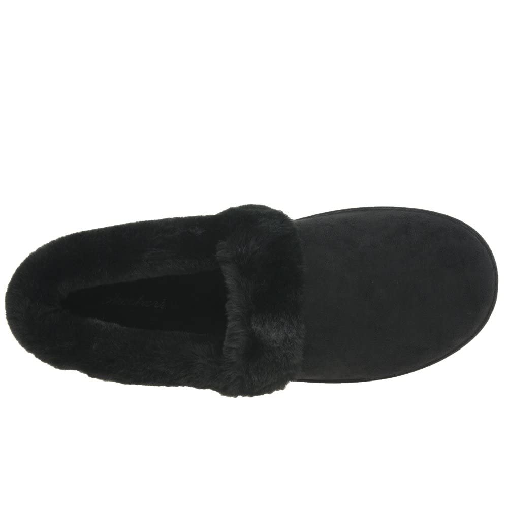 Skechers COZY CAMPFIRE TEAM TOASTY, Pantuflas para Mujer, Black Microfiber/ Faux Fur Line, 38 EU