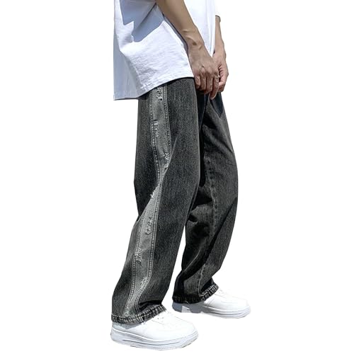 Baggy Jeans for Men Mens Straight Leg Jeans Retro Jean for Men Vintage Streetwear Hip Hop Trendy Denim Pant