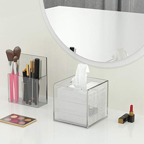 Femeli Tissue Box Cover,Square Acrylic Tissues Paper Holder For Bathroom Bedroom Office,Clear #TOP3