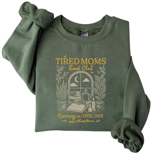 Tired Moms Book Club Sweatshirt Reading Mom Book Lover T-Shirt Long Sleeve