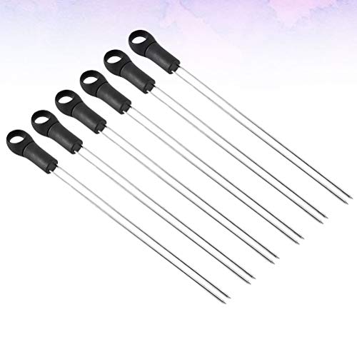 Espetos de churrasco DOITOOL para espetos de chapa de aço inoxidável para grelhar 6 espetos de churr
