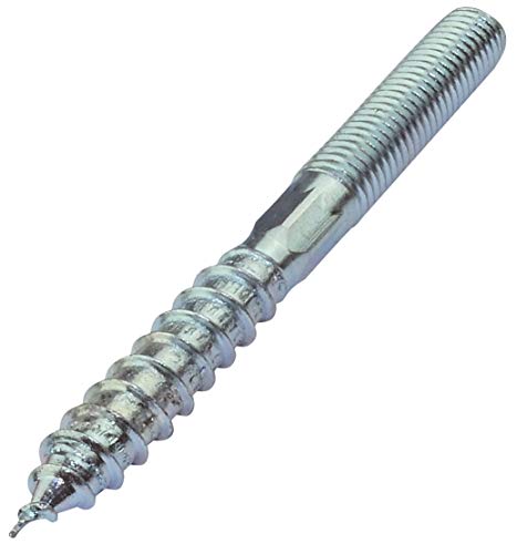 AERZETIX - Juego de 10 - Tornillo de doble rosca - Espárrago - Punta atornillar - Metal/Madera con o sin taco - Ø12x120mm - Acero galvanizado - Color plata - C44765