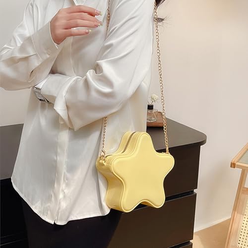 Homvik Sternförmige Cossbody-Tasche mit Sternen, niedlich, ästhetisch, Y2K, Crossbody-Handtasche mit Kettenriemen für Mädchen und Damen, für den täglichen Gebrauch, Large