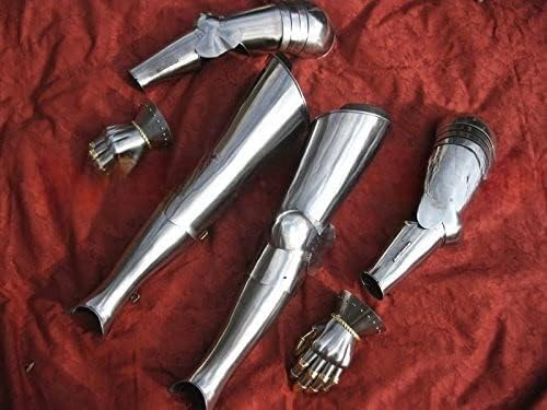 Medieval Complete Arm Set Gauntlets with Full Leg Guard Halloween Costume