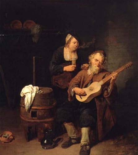 Le guitariste de David III Ryckaert : une toile d'art mural pour le salon