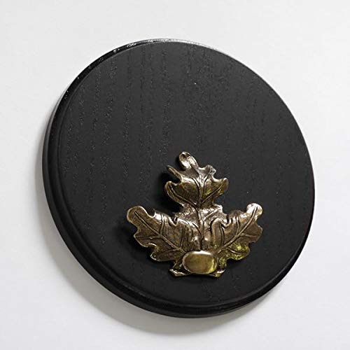 Keilerschild Keilerbrett Gewaffbrett Trophäenschild rund dunkel AF 17 cm mit Eichenlaub Deckblatt groß
