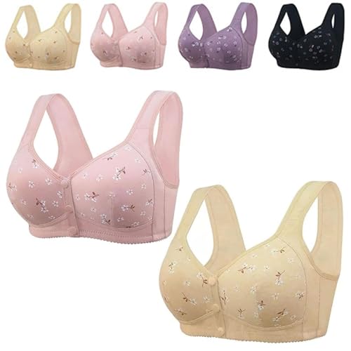 Women's High Support Push Up Sports Bra Full Coverage Padded Snap Front Closure Daily Workout Comfort Active Bra (2pcs d)