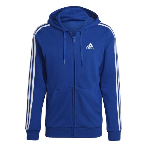 Image of adidas mens Essentials French Terry 3-stripes Full-zip Hoodie