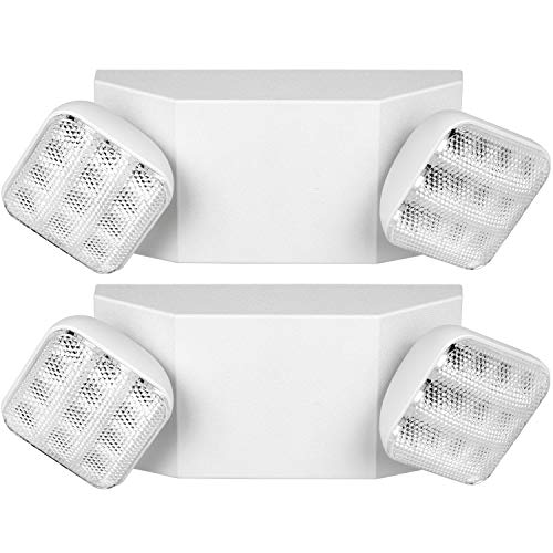 Hykolity Two Head Emergency Light, Adjustable Integrated LED Emergency Lighting with Battery Backup