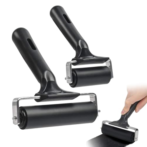 Image of Serplex 2Pcs Inking Plates Rollers 2.36 inches / 3.94 inches Art Crafting Ink Roller Printmaking Rubber Roller Reuseable Art Printmaking Rubber Roller for Inking Plates, Monoprinting