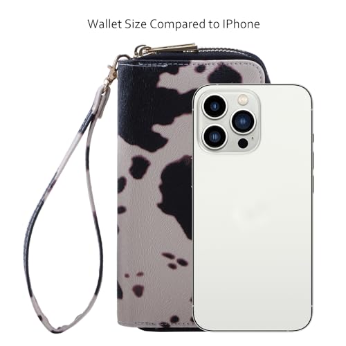 Image of XEYOU Double Zipper Long Clutch Wallet Cellphone Wallet for Women with Removable Wristlet Strap for Credit Card, Cash, Coin, Bill