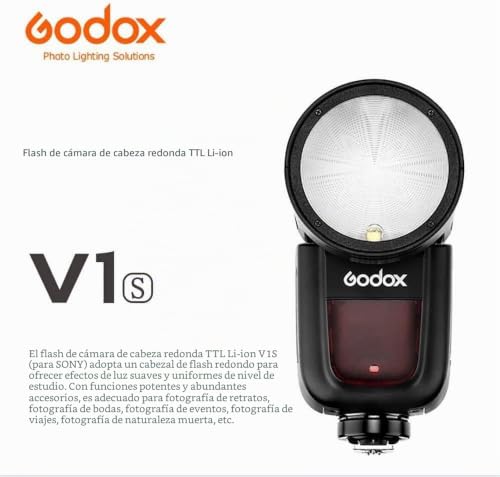 Miniatura 2 de Godox V1-S Flash Speedlight Para Cámara Sony, Cabezal Redondo, Hot Shoe Mejorado, Compatible Con Cámaras Digitales Sony A9 A7 A7ii A7iii A7r Iii A7rii A7sii A6000 A6300 A6500