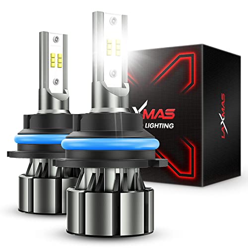 Image of Laxmas 2025 Upgraded 9007 LED Light, 5X Super Brightness 50000LM, HB5 Bulbs, 6000K Cool White for Powersports ATV /UTV, 50000HRS+ Lifespan, 5 Min installation,1:1 Mini Size, Pack of 2