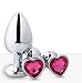 AB145-acciaio inox metallo 3 pz/set cuore cristallo Trainer Kit-gioielli Bûtt Pl'ugs perline giocattoli massaggio gioielli palmare giocattoli - rosa