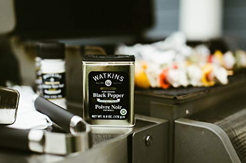 Image of Watkins Gourmet Spice Tin, Pure Ground Black Pepper, Tin, 6 Ounce (Pack of 6)
