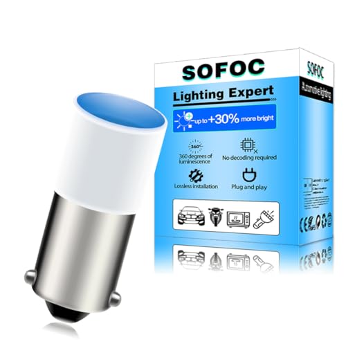 SOFOC BA9S �x�[�X LED �d�� 12V 1W �u���[ �X�[�p�[�u���C�g SMD �`�b�v �ȃG�l ������ �C���e���A �C���W�P�[�^�[ ���C�g �� �v�� ���C�g �g�C �d�� ������ 2��