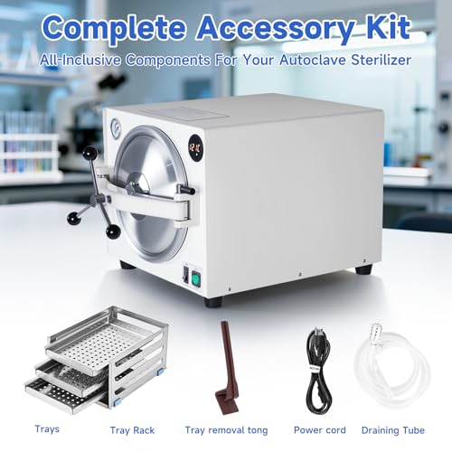 Exquimac 18L Autoclave Sterilizer - Industrial-Grade Steam Sterilizer Machine with Dual Temp Modes, Precision Gauge