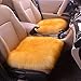 MONALA Funda de asiento de coche, de lana artificial, funda de asiento de coche, funda de asiento de coche, cálida y calefactada, cojín de oficina, cojín de sofá (amarillo)