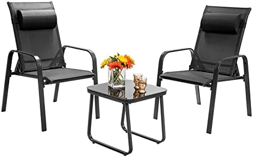 Set Giardino COSTWAY 3 Pezzi - Tavolo E Sedie In Rattan PE Con Vetro Temperato - Foto 12