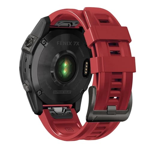 [�����ȓX] Quickfit �V���R���o���h �ɓK��Garmin Fenix 8 E Fenix 7 7X 6 5X Enduro 3 2 Pro Tactix 7 Pro �E�H�b�`�X�g���b�v 26mm 22mm ���X�g�o���h �u���X���b�g(Red,22