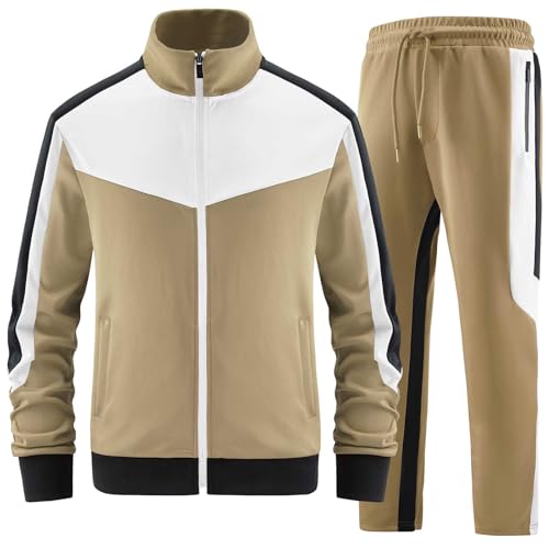 ANOTWENER Herren Trainingsanzüge Sets, Jogginganzug Kontrastfarbe Sportanzug mit Reißverschlus für Fitness JW-249-3-XXL ANOTWENER Herren Trainingsanzüge Sets, Jogginganzug Kontrastfarbe Sportanzug mit Reißverschlus für Fitness JW-249-3-XXL