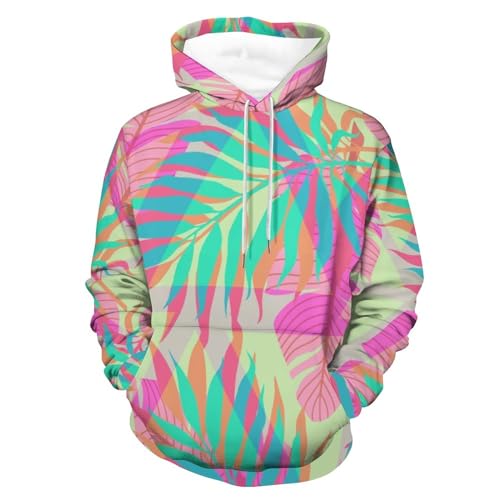 Hoody Sweatshirt Pull Homme Femme UMENG Feuille Rose Taille S