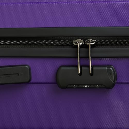 Image of Teakwood Set of 3 8 Wheels Trolley Bag, Hard Cabin with Zipper Closure, Adjustable Push Button & Cross Side Strap, Number Lock System 360 Degree (Set of 3, Purple)