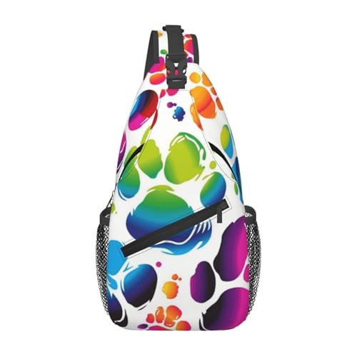 Bolso Crossbody tipo bandolera con estampado colorido de patas
