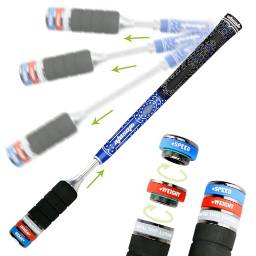 wosofe Golf Swing Aids Trainer Practice Training Equipment Automatic Spring Retraction Anti-Slip Speed Weight Configuration Accessories Correction Strength Grip Sound Rhythm Release Indoor Outdoor