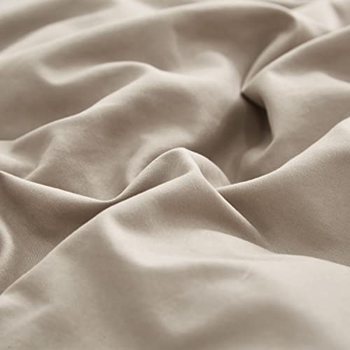 Image of KAREVER Deep Champagne Comforter Set King Cream Coffee Bedding Set Khaki Blanket Women Soft Dark Champagne Bedding Set Men Breathable Taupe Comforter Set King