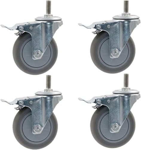 GOTRAFY �L���X�^�[ 4�Z�b�g �u���[�L�t�� ��֎� �v���[�g�L���X�^�[ 360°��] �É� ���ϋv�� �ω׏d300-400kg �Ƌ�E��ԗp (4in 4 brake)