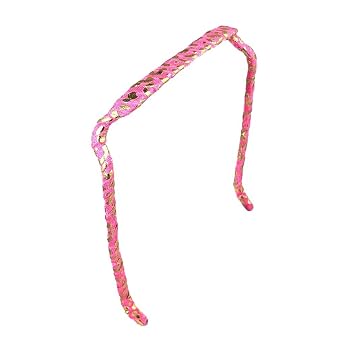 Curly Thick Hair - Large Headband - Hand-Wrapped Patterned Relaxed, Pink and Gold Cheetah