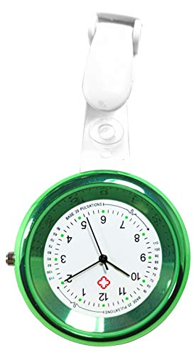 Preisvergleich Produktbild Ellemka - Krankenschwestern Damen Herren Unisex / Taschenuhr Ansteckuhr Analog / Digitales Quarzwerk / Hängeband aus ABS Kunststoff Clip / NS-2103 Pulsskala Grün Green Light