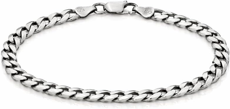 IceCarats 925 Sterling Silver Vintage 6.5mm Thick Curb Chain Link Bracelet