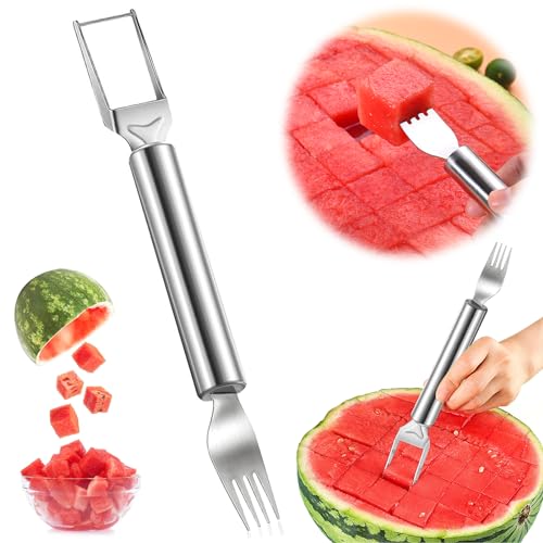 Newstainless Dual-Head Melon Cuber Cutter, Portable Slicer (1 PCS)