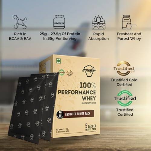 Image of avvatar PERFORMANCE WHEY PROTEIN | (5x35g) Travel Pack | Assorted Power Pack