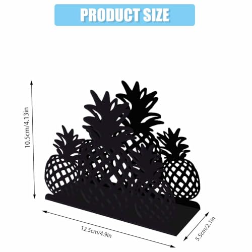 Porte-serviettes ananas en fer noir SUPERDANT pour comptoir et table - 3